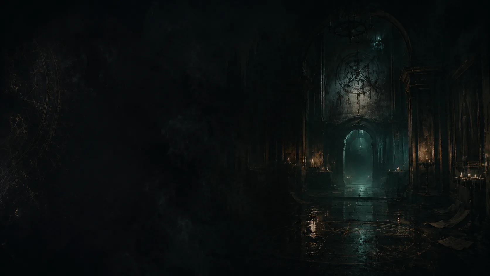 Dark gothic corridor from The Broken King
